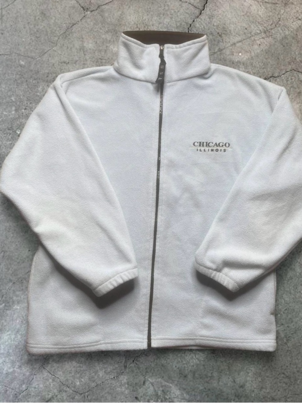 90s Chicago Illinois White
Fleece Jacket